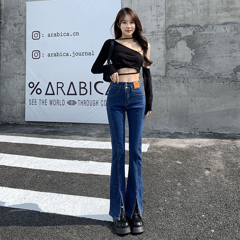 デニムパンツ レディース フレアパンツ ロングパンツ ハイウエスト 春 夏 美脚 脚長 韓国 スリム デイリーコーデ カジュアル ジーンズ おしゃれ  :hx22mar30vnlzk07:しろくまStore - 通販 - Yahoo!ショッピング