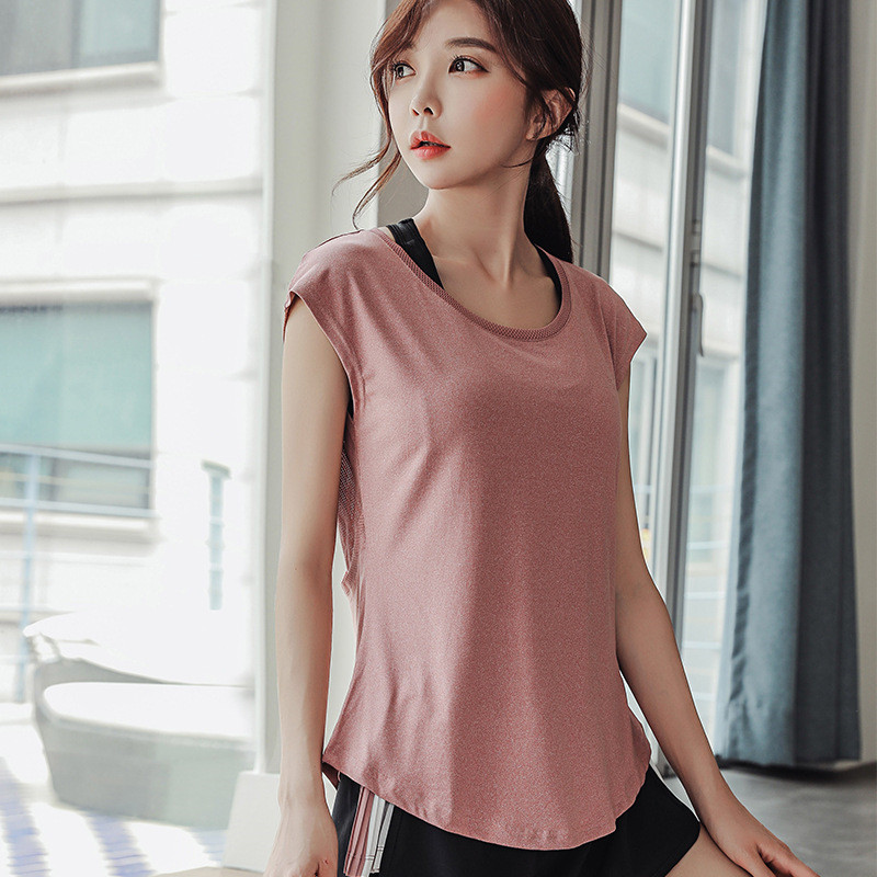 3845Wヨガウェアレディーストップス長めロング丈重ね着吸汗速乾Tシャツlホットヨガフィットネスヨガホットヨガジムスポーツトレーニング