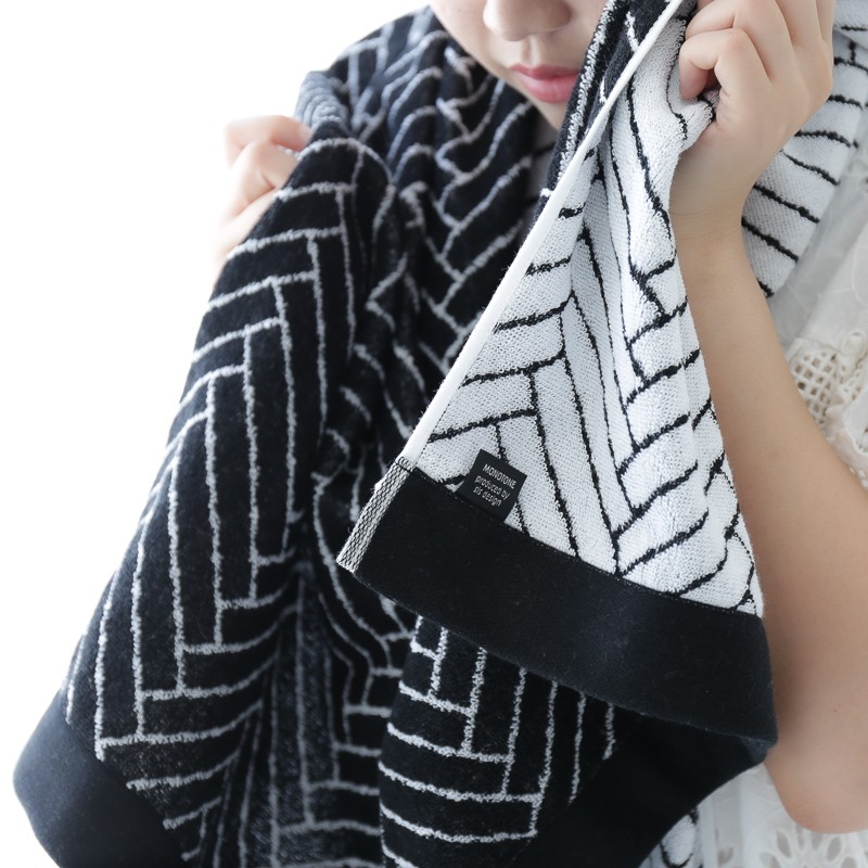 バスタオル ヘリンボーン柄 モノトーン : sisdesign MONOTONE MARKET