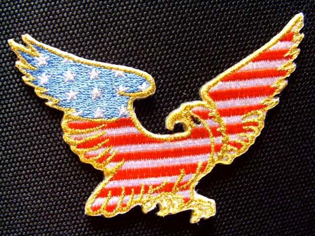 Waving American Flag Patch - Gold Border