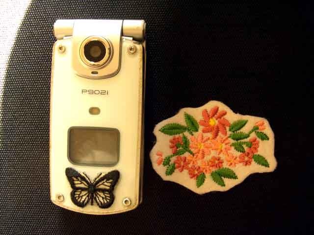 花柄刺繍ワッペン「02」「白生地」アイロン接着flower手芸手刺繍風