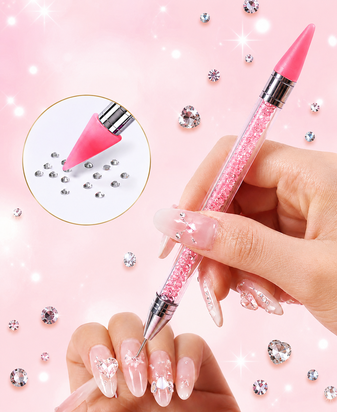 G3 ネイルアート用電動ペン ピンク マジカルペン ストーンピックペン ネイルアート ラインストーン