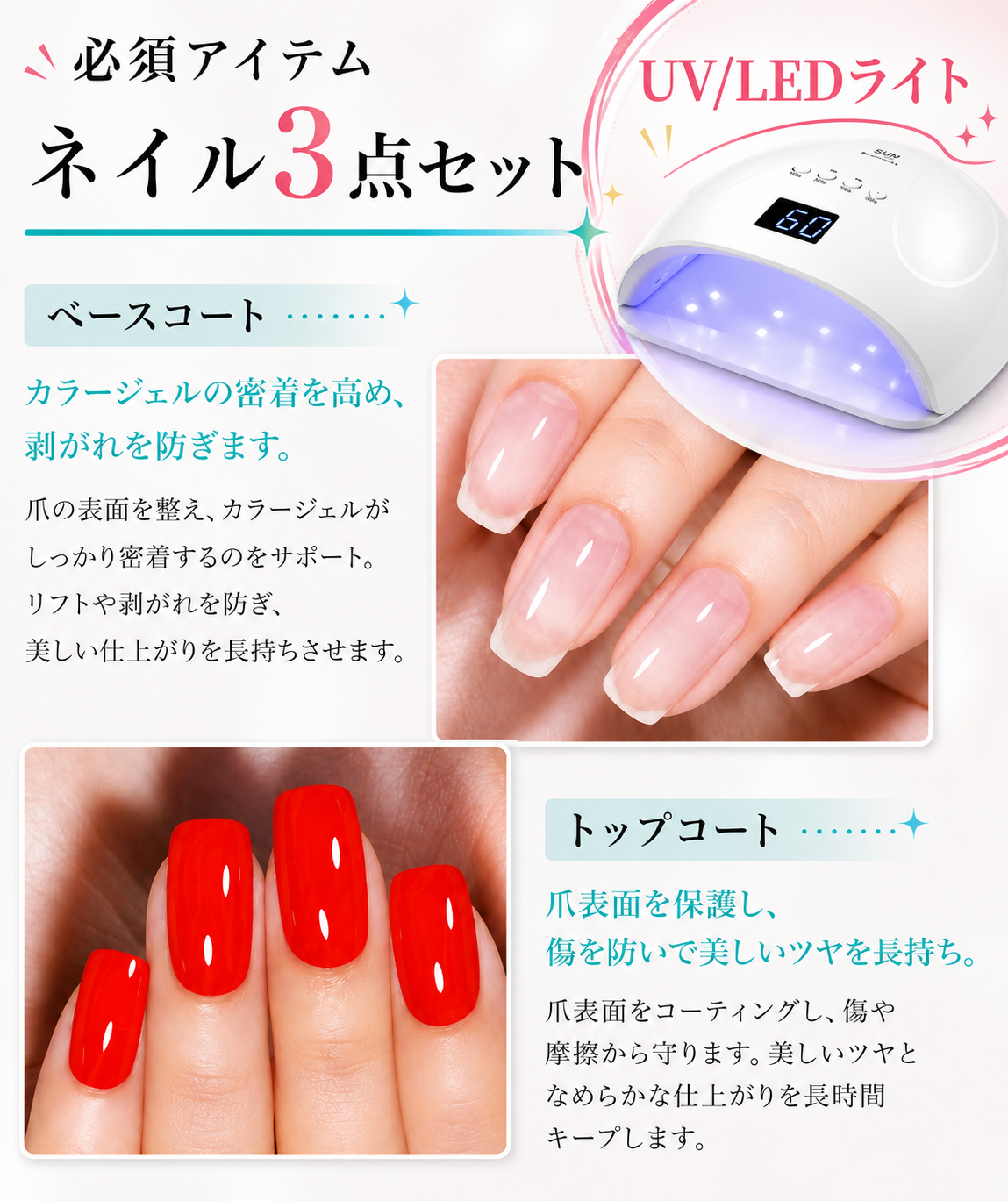 TOMICCA ノンワイプトップジェル ベースセット 15ml : スティグマ