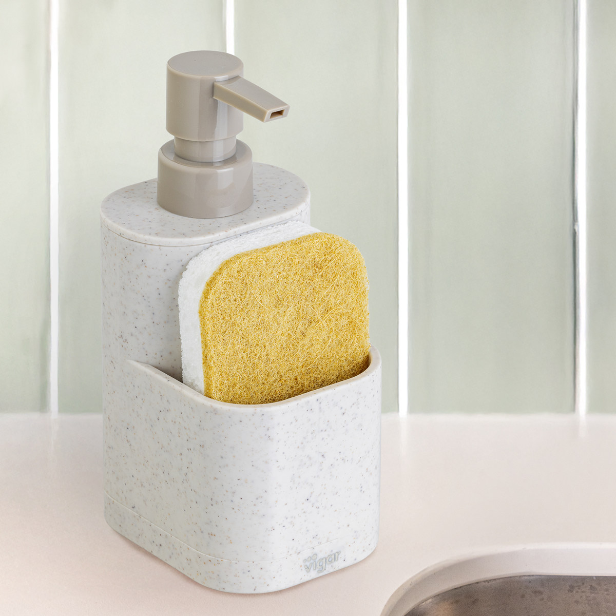 Vigar ヴィガール レンゴ 2ピース シンクキャディセット RENGO 2 Piece Sink Caddy Set （ スポンジホルダー スポンジ置き ディスペンサー付き スポンジ ） | Vigar | 11