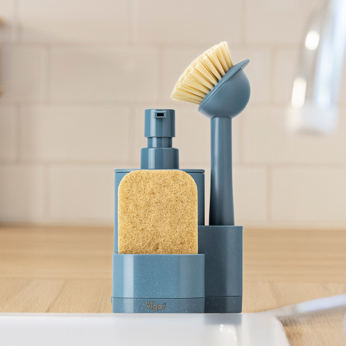 Vigar ヴィガール レンゴ 3ピース シンクキャディセット3 RENGO 3 Piece Sink Caddy Set （ スポンジホルダー スポンジ置き ディスペンサー付き スポンジ ） | Vigar | 10