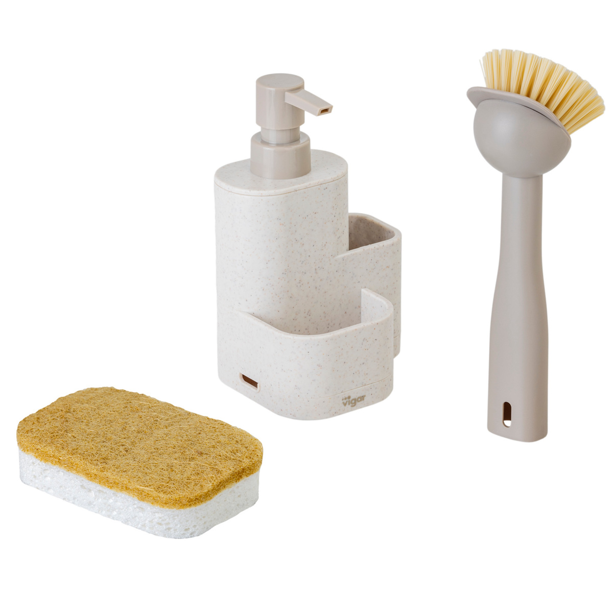 Vigar ヴィガール レンゴ 3ピース シンクキャディセット3 RENGO 3 Piece Sink Caddy Set （ スポンジホルダー スポンジ置き ディスペンサー付き スポンジ ） | Vigar | 12