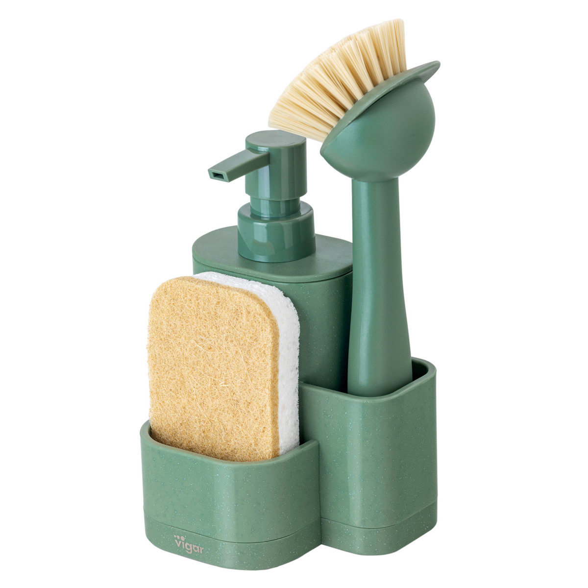 Vigar ヴィガール レンゴ 3ピース シンクキャディセット3 RENGO 3 Piece Sink Caddy Set （ スポンジホルダー スポンジ置き ディスペンサー付き スポンジ ） | Vigar | 02