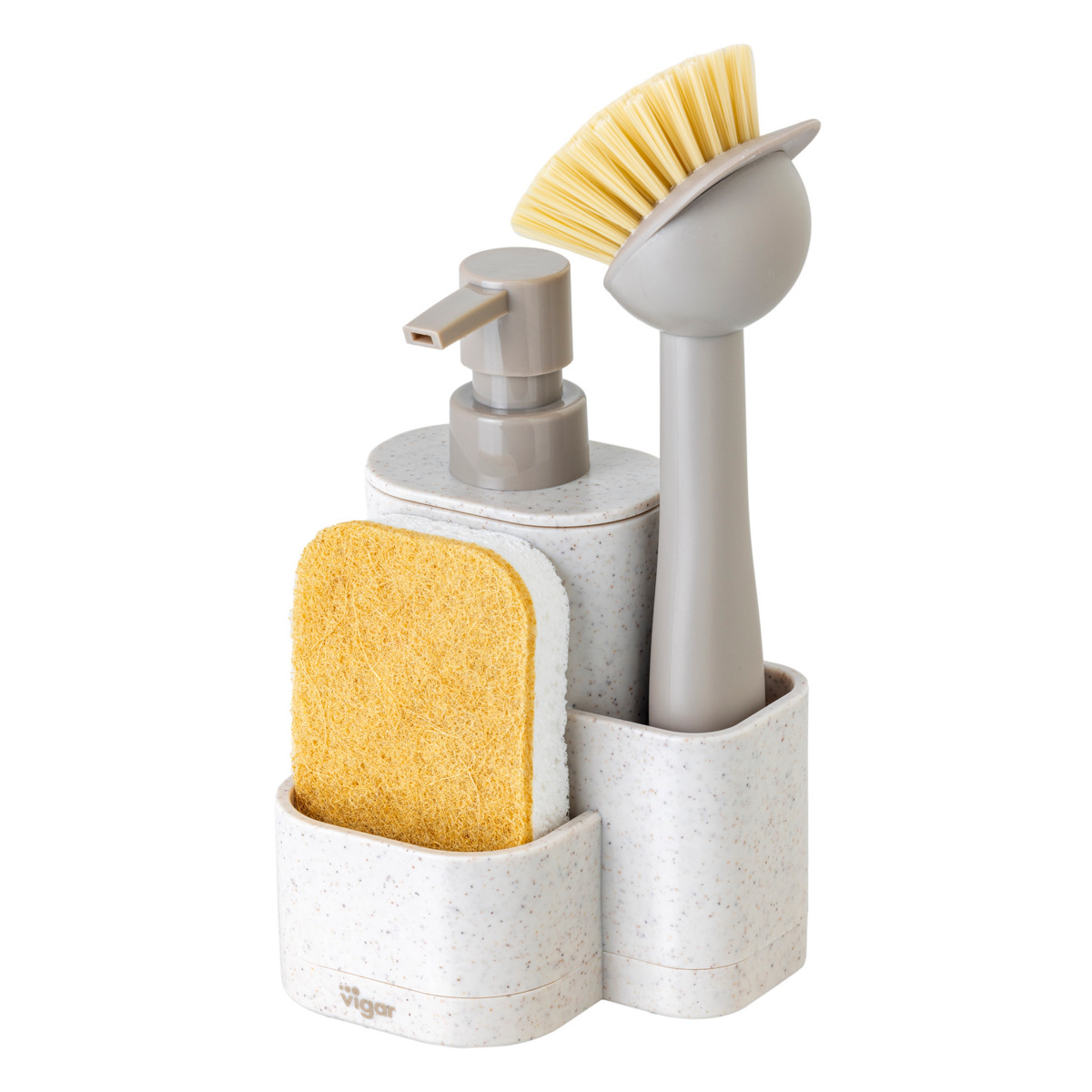 Vigar ヴィガール レンゴ 3ピース シンクキャディセット3 RENGO 3 Piece Sink Caddy Set （ スポンジホルダー スポンジ置き ディスペンサー付き スポンジ ） | Vigar | 01