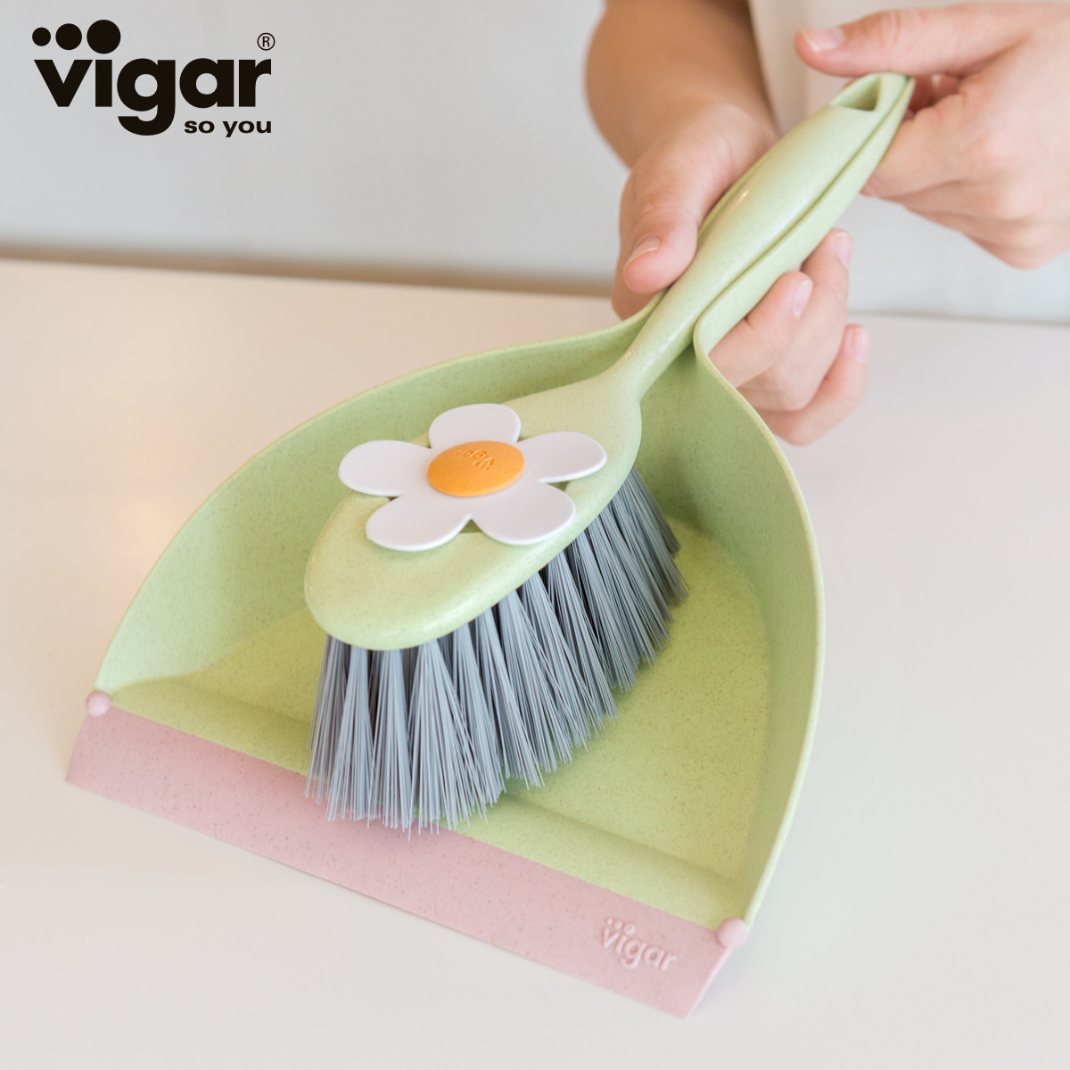 Vigar ヴィガール フローガニック ハンディセット FLORGANIC Handy Set （ 掃除 ホウキ コンパクト かわいい 箒 ミニほうき 卓上 ）