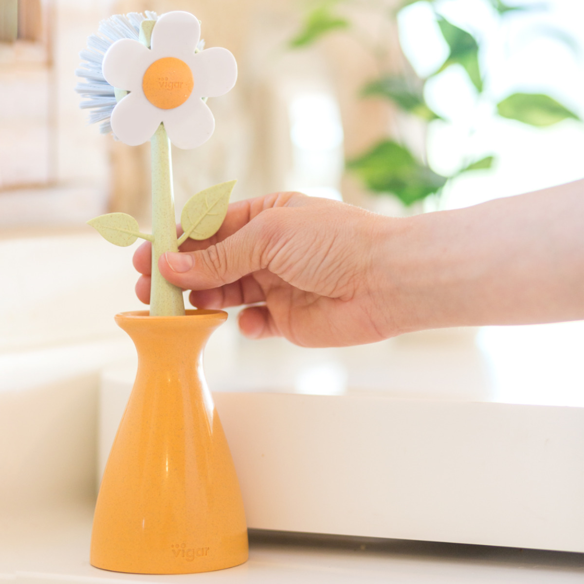 Vigar ヴィガール フローガニック ディッシュブラシ ウィズベース FLORGANIC Dish Brush With Vase （ キッチンブラシ キッチン ブラシ たわし タワシ ） | Vigar | 07