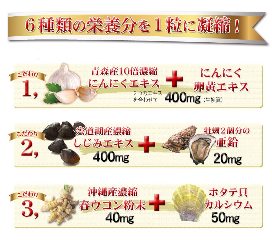 ６つの栄養素が高配合