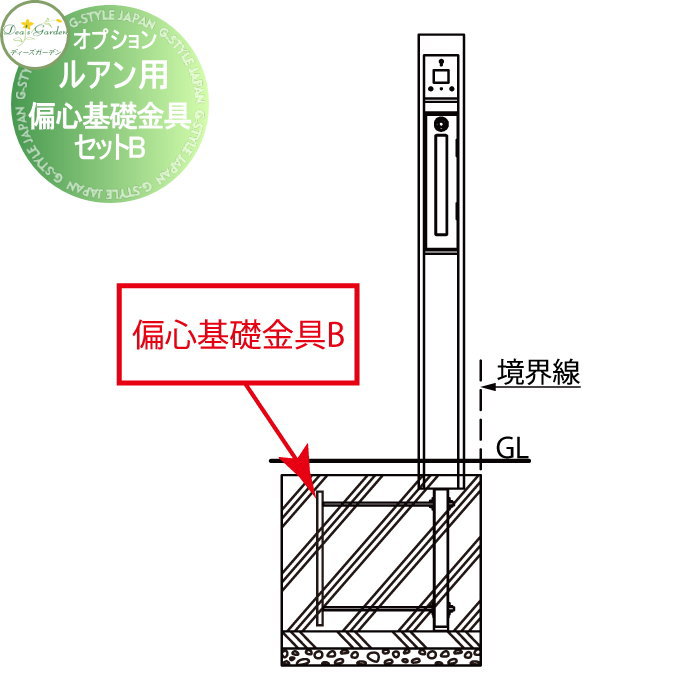 オプション ディーズガーデン ルアン用 偏心用基礎金具セットB DPP0003 おしゃれ かわいい Deas Garden