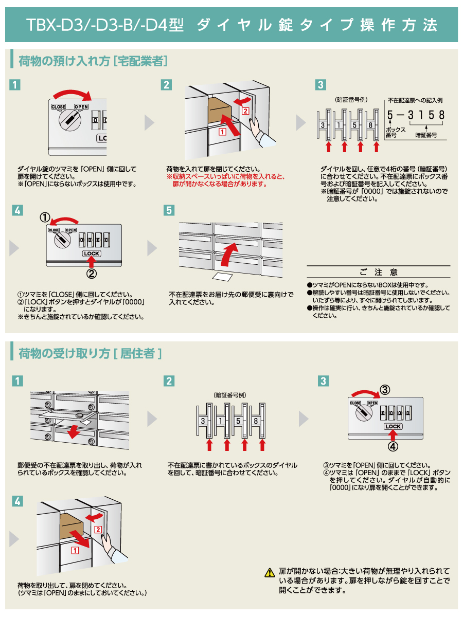 集合住宅用 宅配ボックス ダイケン DAIKEN TBX-D4型 Nユニット（捺印