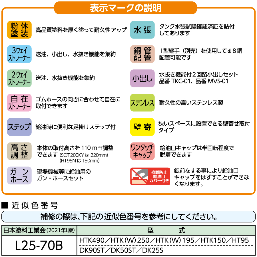 タンク 灯油タンク ダイケン DAIKEN 屋外用ホームタンク 95型 壁寄せ