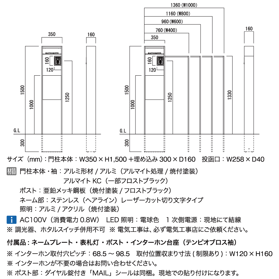 【無料プレゼント対象商品】 機能門柱 ポスト オンリーワンクラブ テンピオ プレーン NA1-OP12PFK