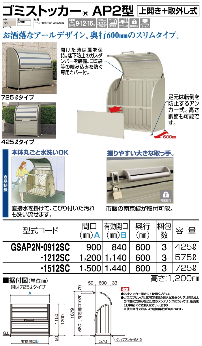 ゴミステーション 屋外 ゴミ箱 ダストボックス シコク 四国化成 ゴミ