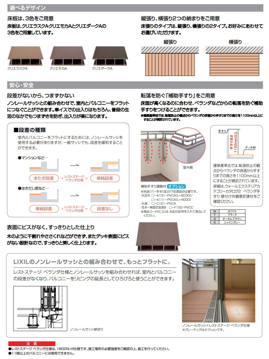 ウッドデッキ LIXIL リクシル レストステージ ベランダ仕様 縦張り