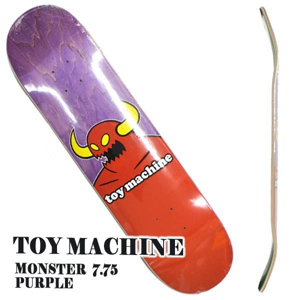 オープニングセール！TOY MACHINE/トイマシーン MONSTER 7.75x31.5 PURPLE DECK SK8  スケートボード/スケボーデッキ [返品、交換及びキャンセル不可]