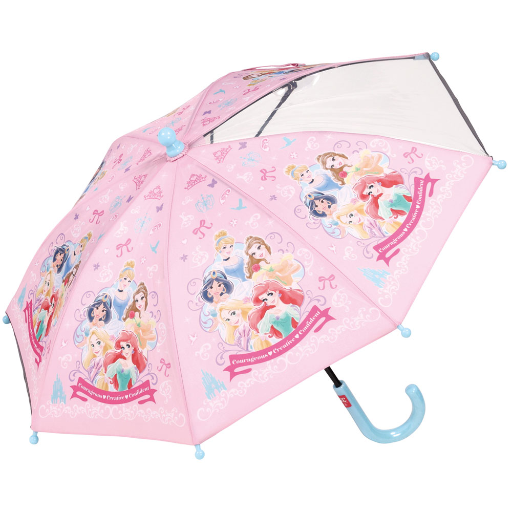 Yahoo! Yahoo!ショッピング(ヤフー ショッピング)子供 傘 35cm 手開き 透明窓付 2歳 3歳 幼稚園 通園 おしゃれ かわいい 子ども キッズ スケーター UB0 ディズニー プリンセス 女の子 女子