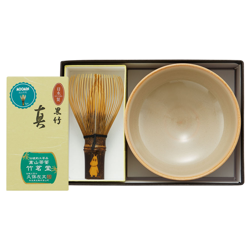 未使用新品】織部焼茶道具セット お香や茶筅5点保管品 MOOMIN（ムーミン） スケーター 抹茶 茶碗 茶筅 セット 焼物 赤膚焼