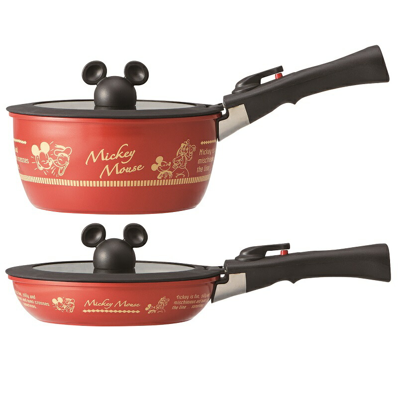 MICKEY MOUSE（ミッキーマウス） 取っ手が取れる 鍋 ＆フライパン