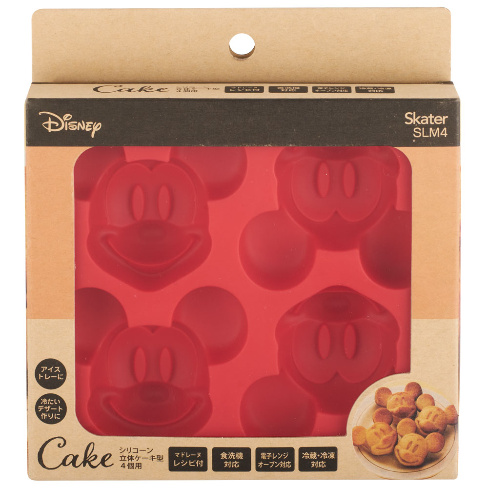シリコーン 製 立体 ケーキ 型 [4個用] ミッキーマウス キャラスイーツ シリコン調理 器具 製菓｜skater-koshiki