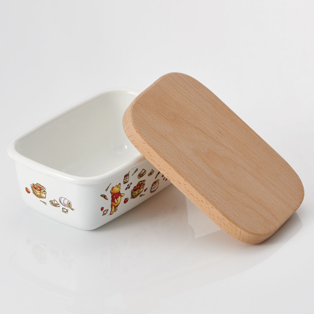 Disney（ディズニー） ホーロー バターケース 木 蓋付き グッズ