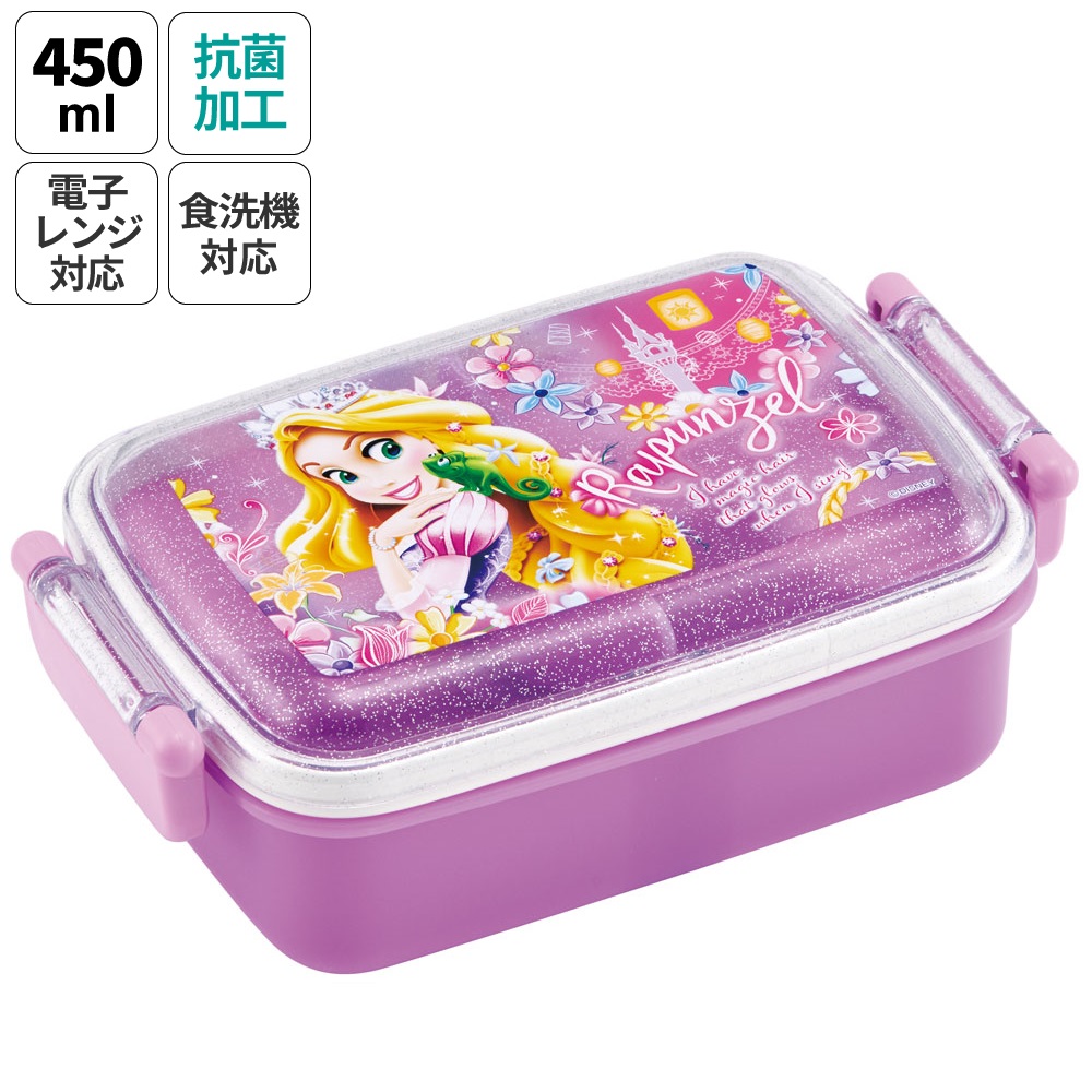 お弁当箱 一段 450ml かわいい キャラクター 食洗機対応 子供 キッズ 仕切り skater スケーター RBF3ANAG 塔の上の ラプンツェル 24年 ディズニー 女の子 女性｜skater-koshiki