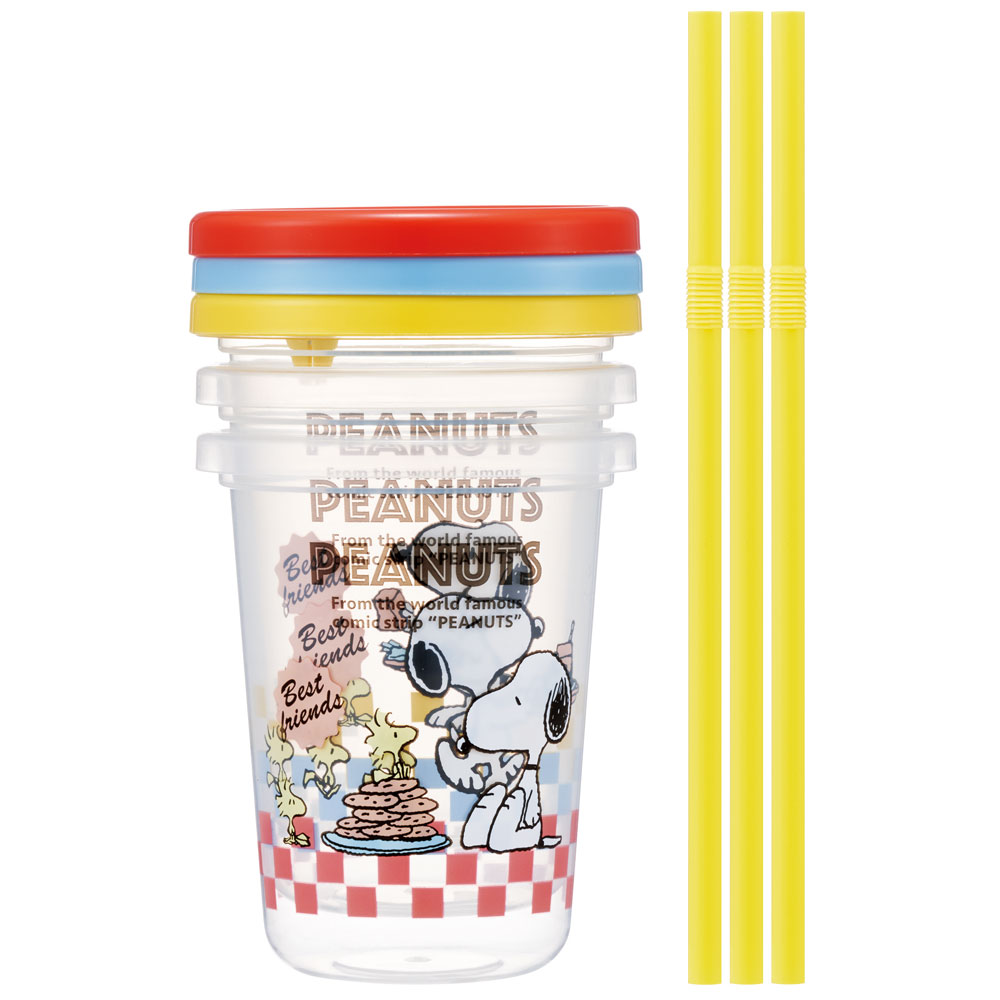 SNOOPY ストロー付きコップ 3個 セット ストロー コップ SNOOPY ストロー付きコップ 3個 セット ストロー コップ