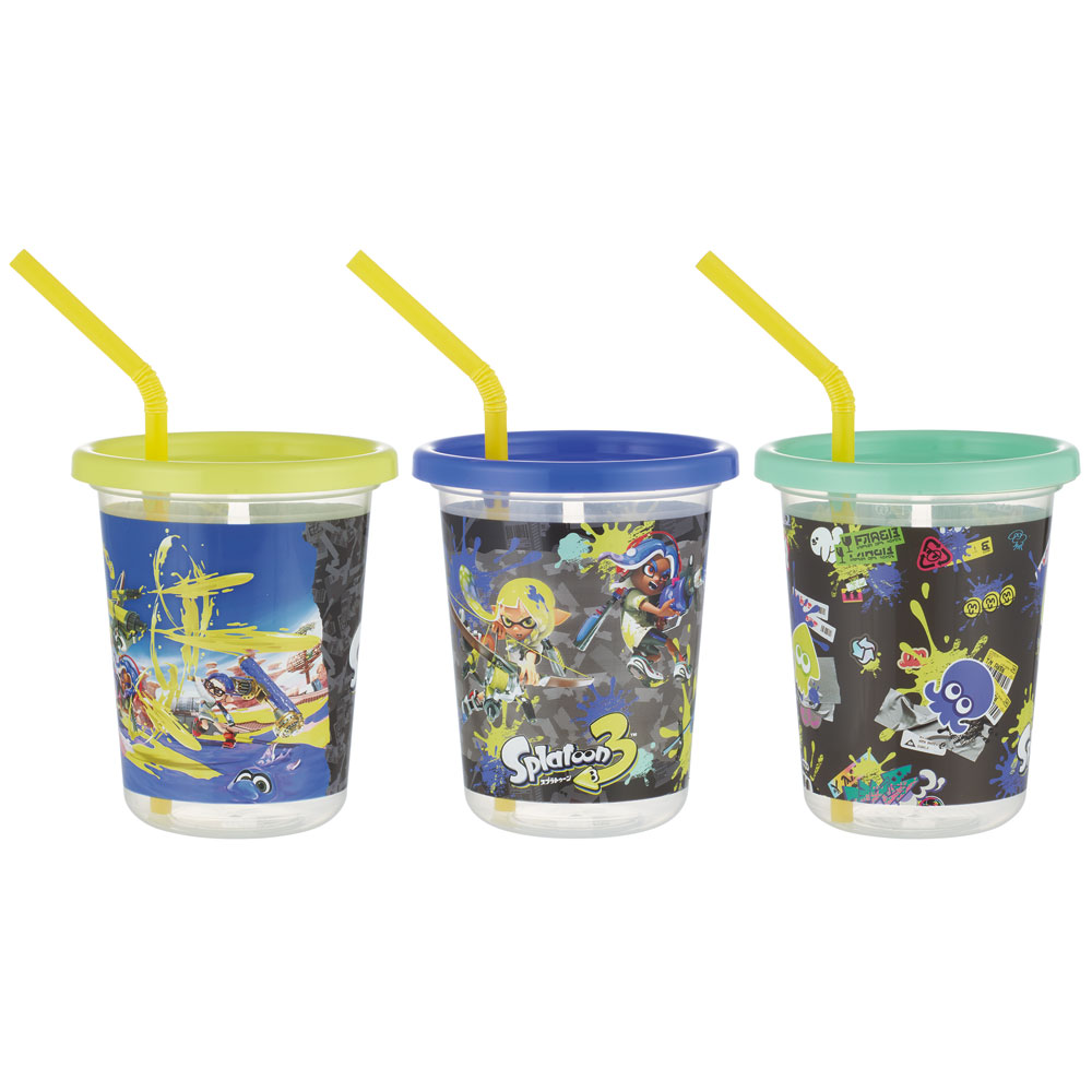 任天堂 ストロー付きタンブラー 3個セット プラスチック 蓋付き