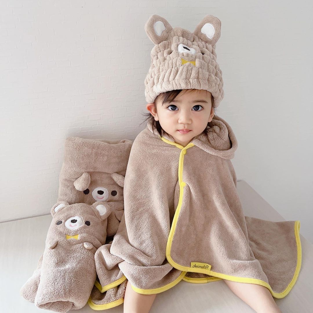 スケーター タオルキャップ 子供 スイミング 男の子 女の子 くま