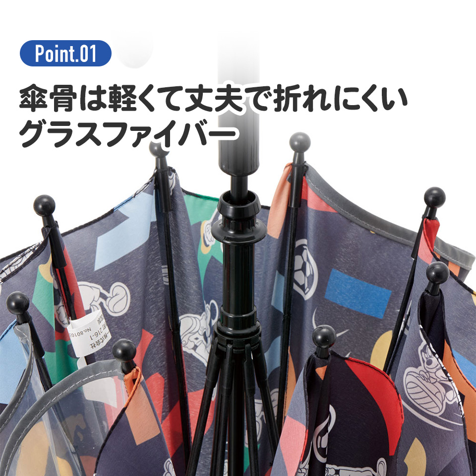 子供 傘 40cm 男の子 女の子 手開き 透明窓付 サイズ 3歳 4歳 5歳 ミッキー プーさん チップ＆デール プリンセス アナ雪 スケーター UB40｜skater-koshiki｜04