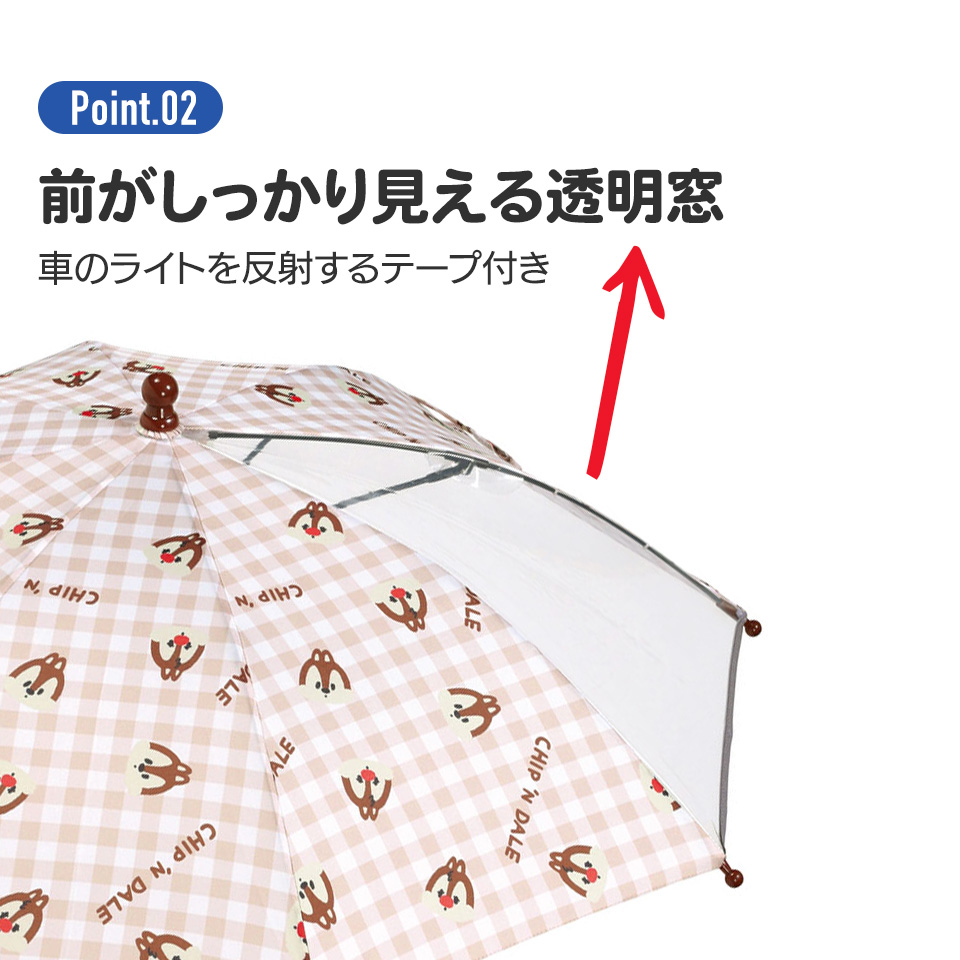 子供 傘 40cm 男の子 女の子 手開き 透明窓付 サイズ 3歳 4歳 5歳 ミッキー プーさん チップ＆デール プリンセス アナ雪 スケーター UB40 | ディズニープリンセス | 04
