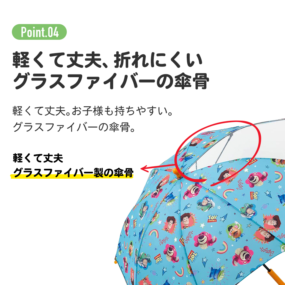 子供 傘 45cm 手開き 透明窓付 サイズ 3歳 4歳 5歳 6歳 幼稚園 おしゃれ かわいい 子ども スケーター UB45 トム＆ジェリー トムとジェリー 男の子 女の子｜skater-koshiki｜09