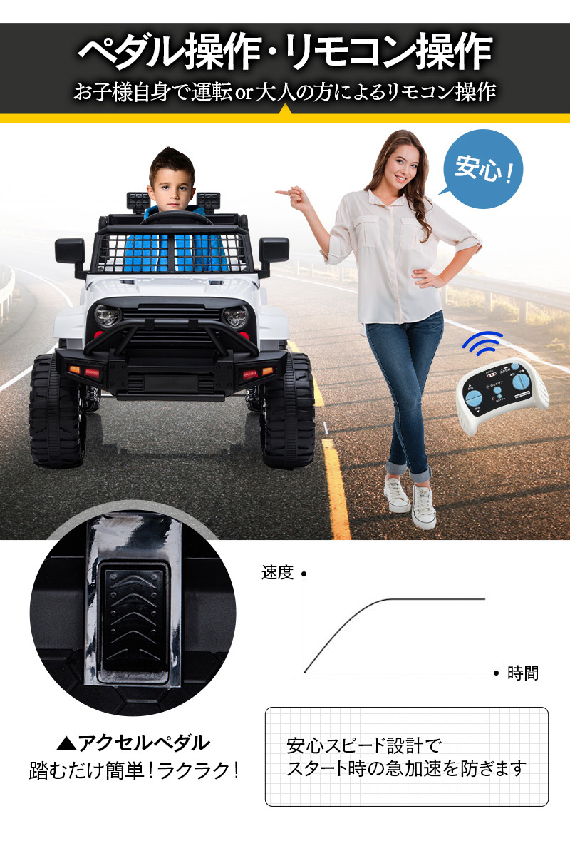 AIJYU TOYS 電動乗用ラジコン 電動乗用カー WILDジープcustom SUV クロカン 乗用玩具 子供 乗れる おもちゃ 誕生日  プレゼント 男の子 女の子 [BDM0922] : bdm0922 : エスケイストア - 通販 - Yahoo!ショッピング