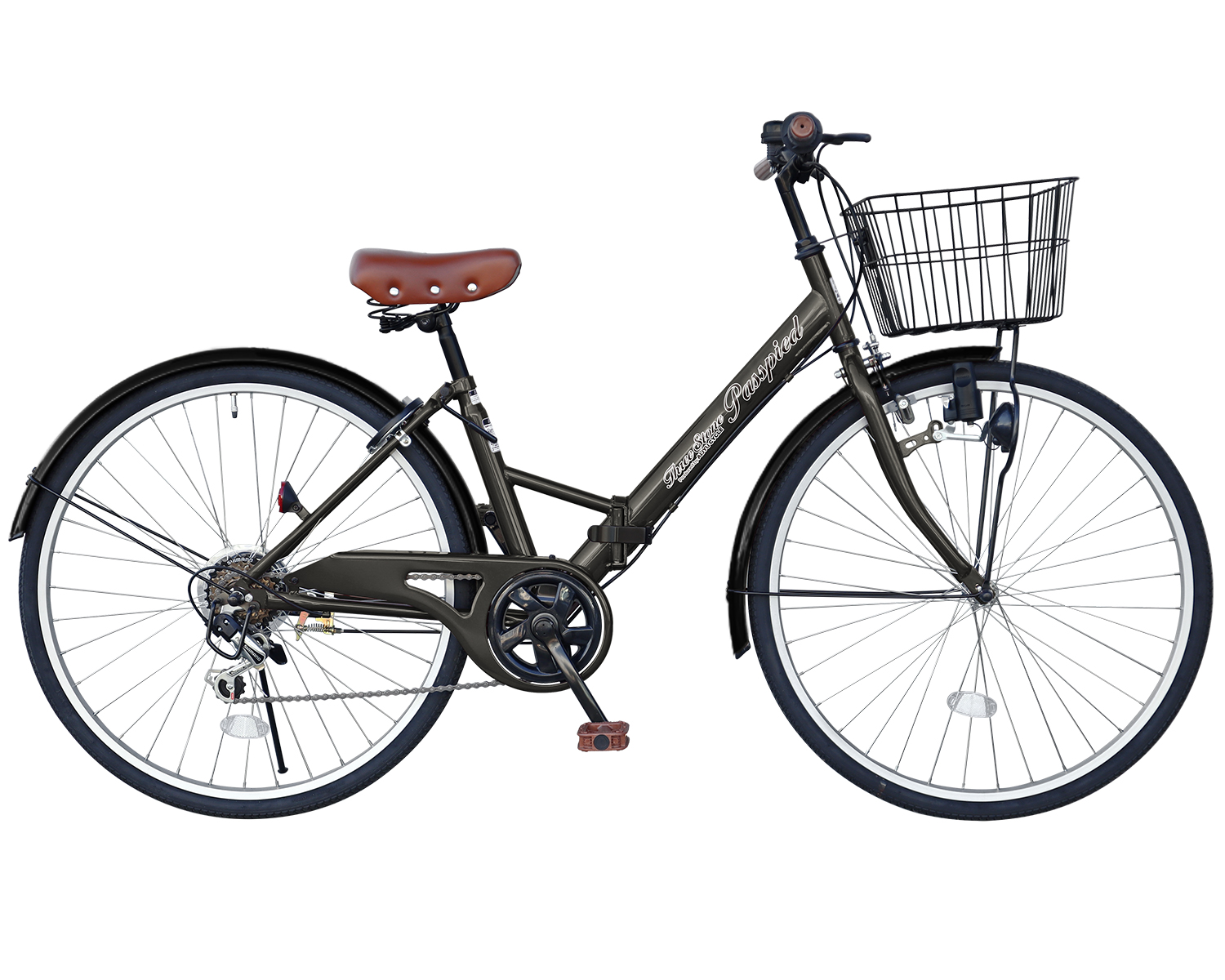 【譲渡決定】中古自転車 26インチ 6段変速 シティサイクル 黒×シルバー アイジュサイクル AIJYUCYCLE シティサイクル 自転車 折りたたみ自転車