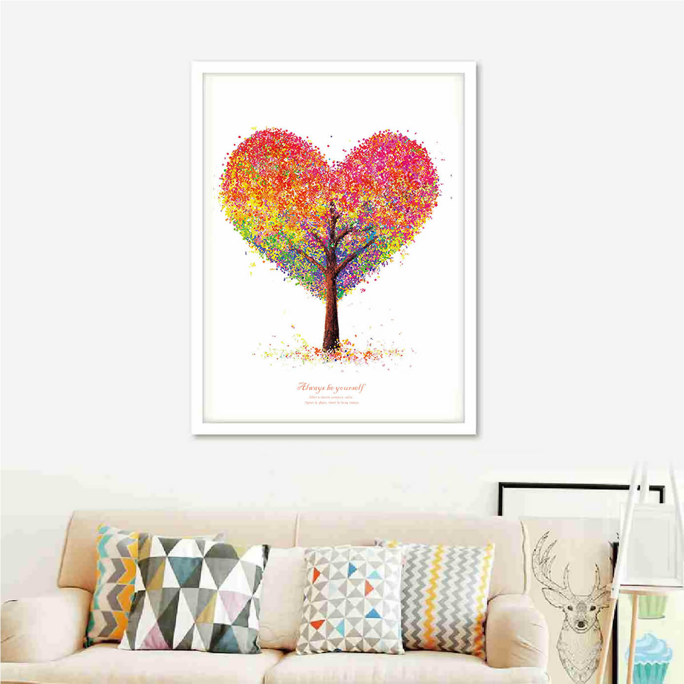 アートポスター アートパネル 北欧 ハートツリー A2 A3 A4 : スケッチ