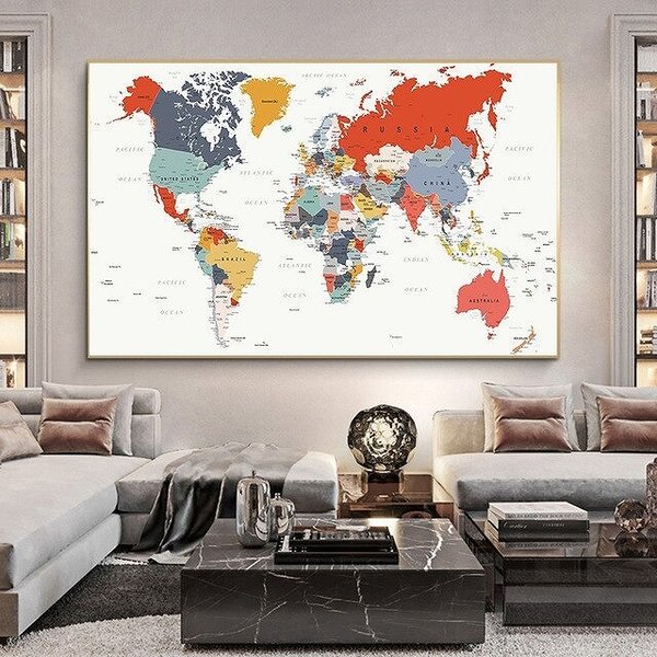アートポスター アートパネル アートフレーム インテリア おしゃれ 絵画 世界地図 シリーズ デザインNO-3 A4 A3 A2