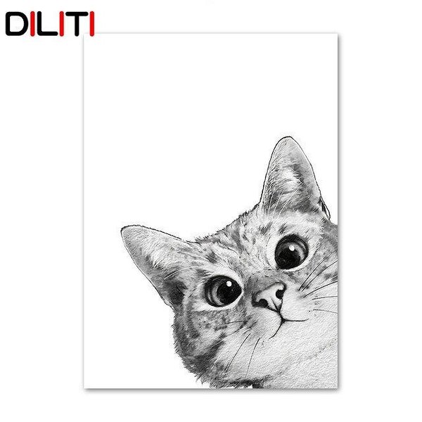 【9月限定 ポイント2倍】アートポスター おしゃれ ポスター 絵画 壁 絵 猫イラストシリーズ デザインNO-1 A4 A3 A2