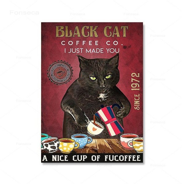 【コーヒーアート】ねこ 額付 アートポスター アートフレーム 猫 ネコ コーヒー デザインNO-3