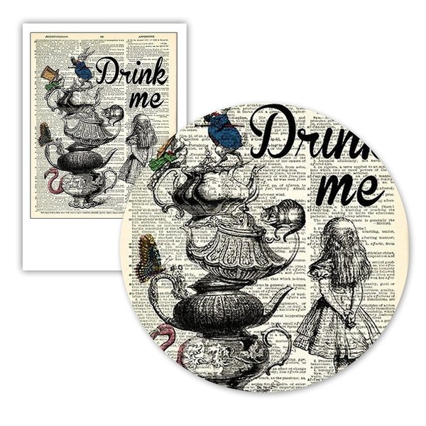 額付 アートポスター アートフレーム 不思議の国のアリスお茶会 ティー