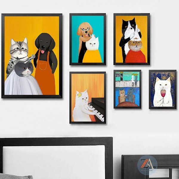 ポスター おしゃれ 額付 アートポスター 動物イラストシリーズ