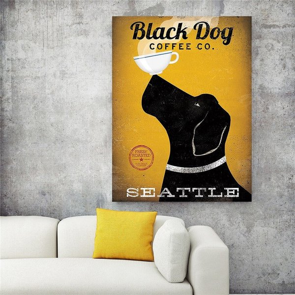 アートポスター アートパネル アートフレーム ポスター インテリア おしゃれ 絵画 犬とドリンクシリーズ 黒い犬とコーヒー デザインNO-1 A4  A3 A2