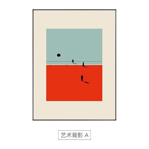 額付 アートポスター アートフレーム 北欧 赤い抽象画タイプ3アート