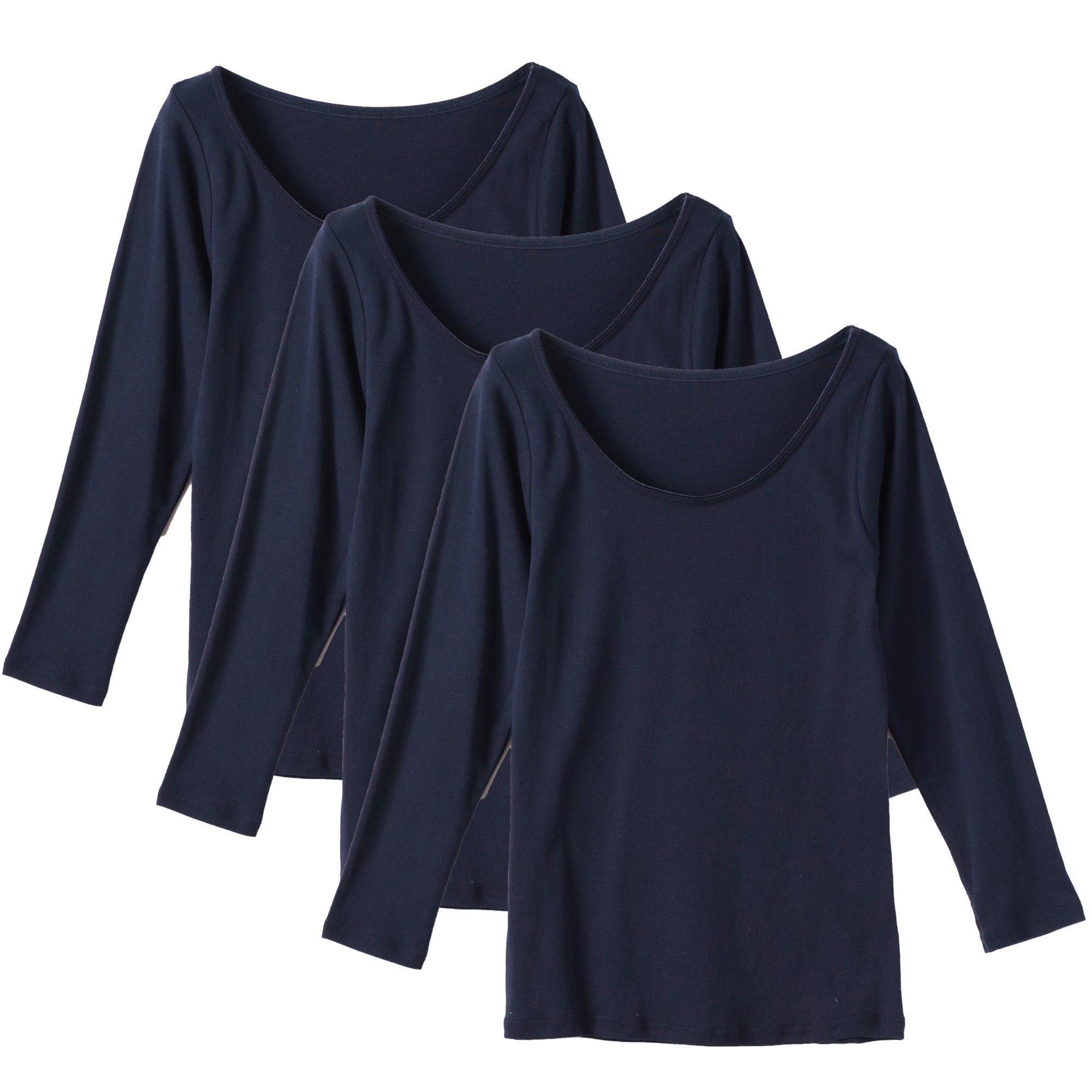 白鷺ニット 3枚セット 送料無料 綿 100％ インナーシャツ 8分袖