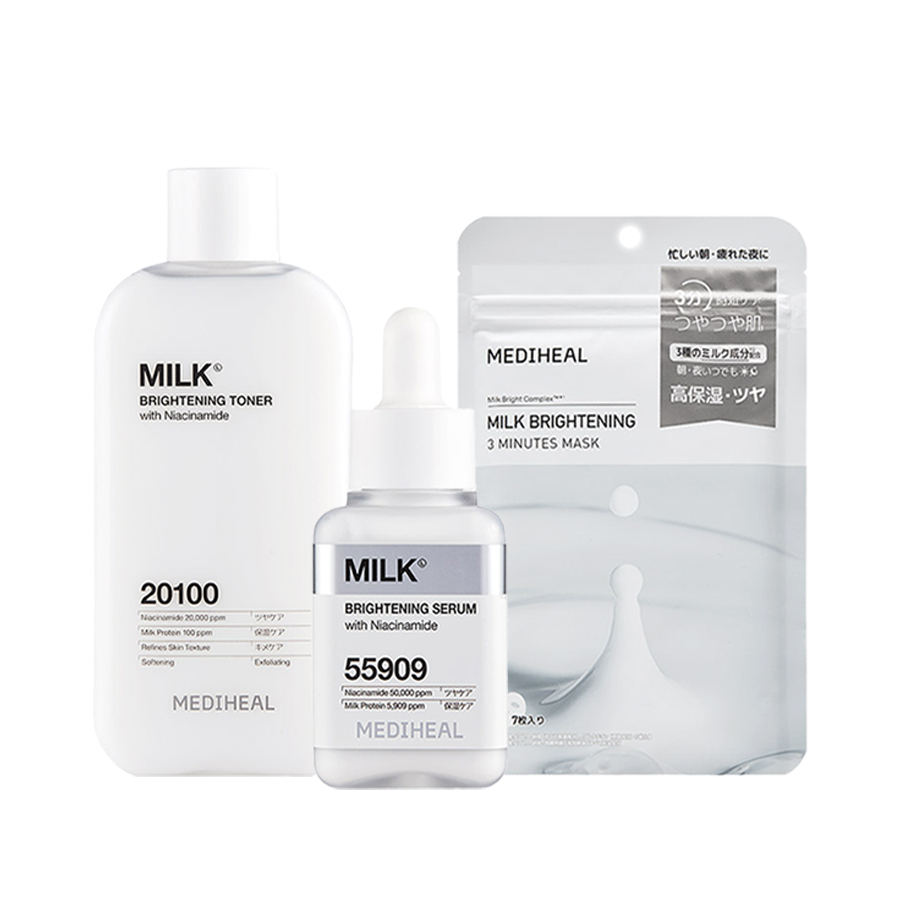 MEDIHEAL ミルク ブライトニング トナー セラム クリーム セット MEDIHEAL（メディヒール） ミルクブライトニング 国内発送 選べる3種