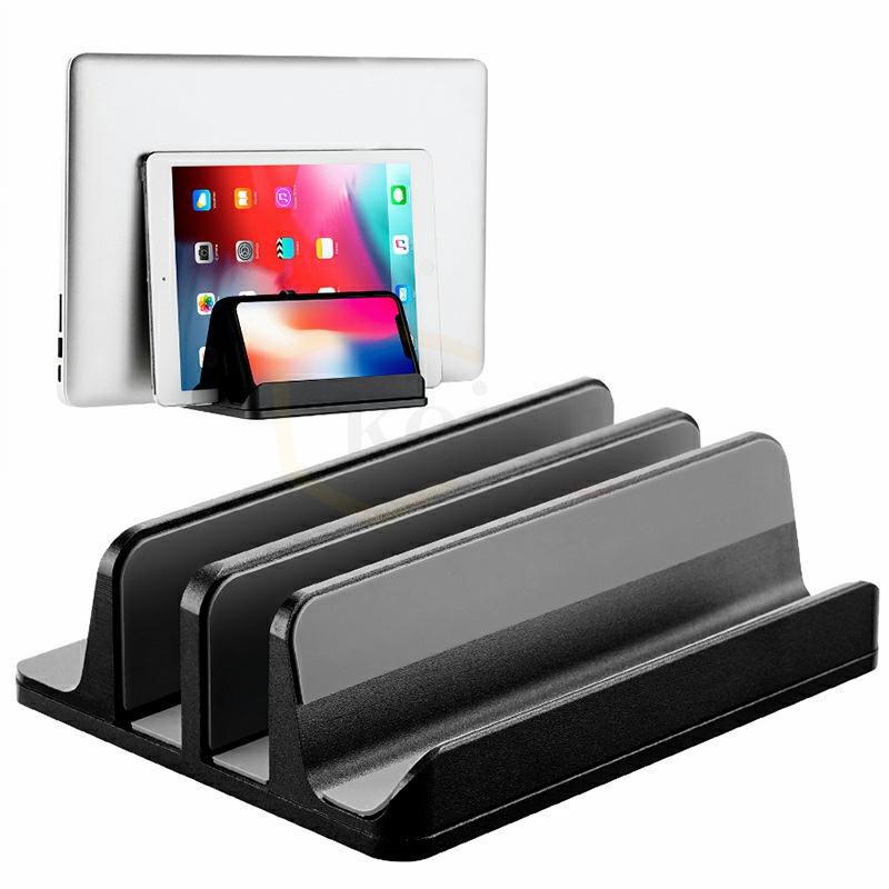 ノートパソコン スタンド 縦置き 収納 MacBook Air Pro iPad laptop タブレット PCスタンド ノートPCスタンド 3台収納 ホルダー幅調整可能 アルミ合金素材｜sksj7718｜03