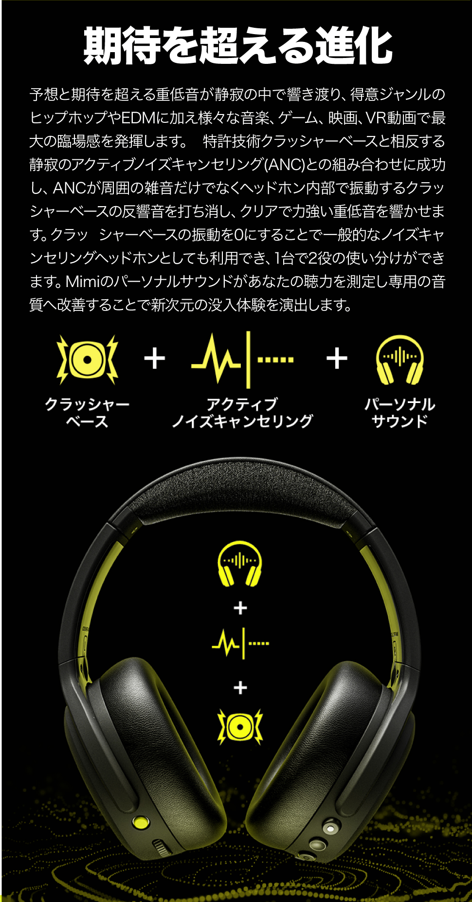 美品 スカルキャンディ Crusher ANC2 ノイズキャンセリングヘッドホン e-earphone_810145320211