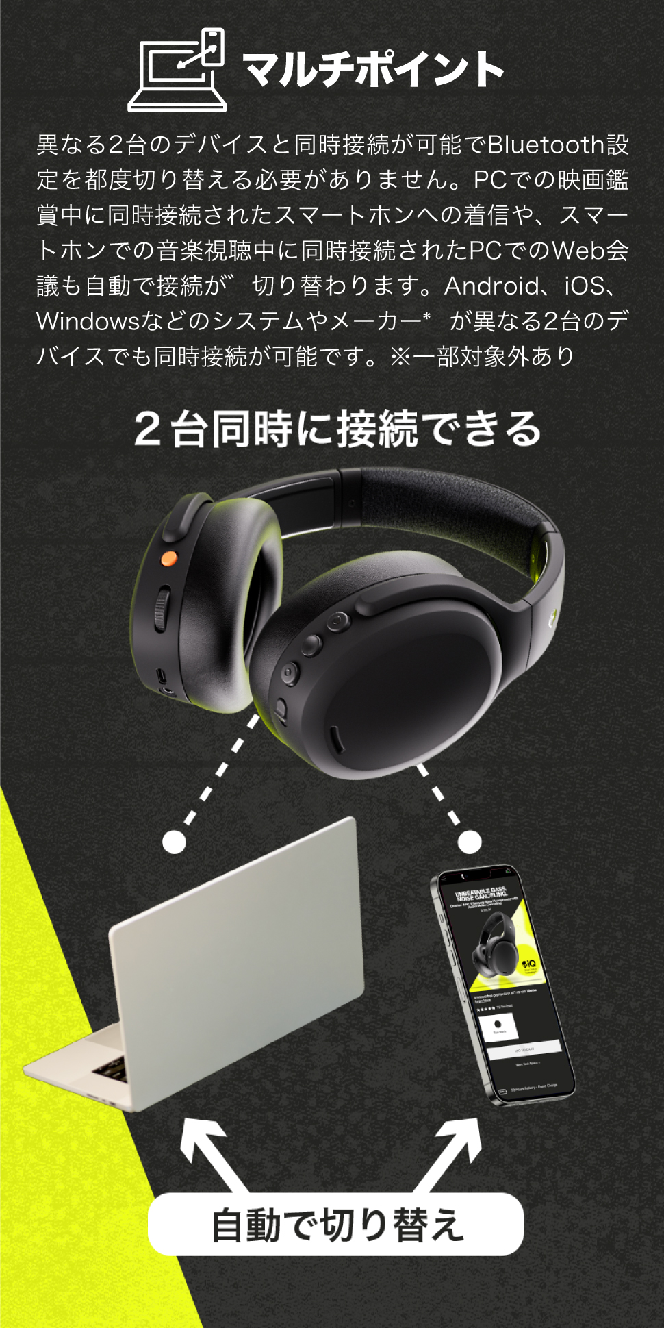 Skullcandy（スカルキャンディー） 公式ストア Crusher ANC 2 ノイズ