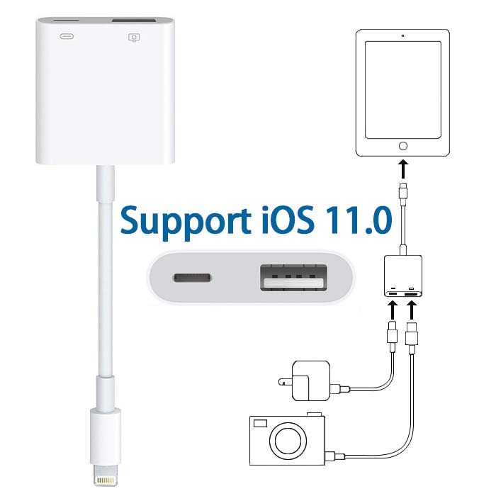 カメラアダプター iphone Lightning USB 3 カメラリーダー iPhone8 8Plus iphoneX iPhone6 7Plus  iPad iPod ライトニング 変換 アダプターケーブル :F-1063:skyヤフーショップ - 通販 - Yahoo!ショッピング